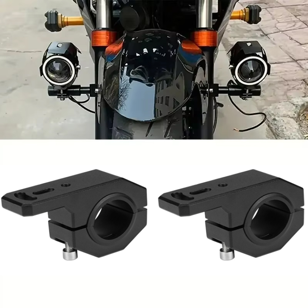 Mountain Biking Denver - バイク用ヘッドライト/補助ライト取り付けブラケット 2個セット。汎用タイプで、バイクのフォグライトやヘッドライトの取り付けに使用できます。