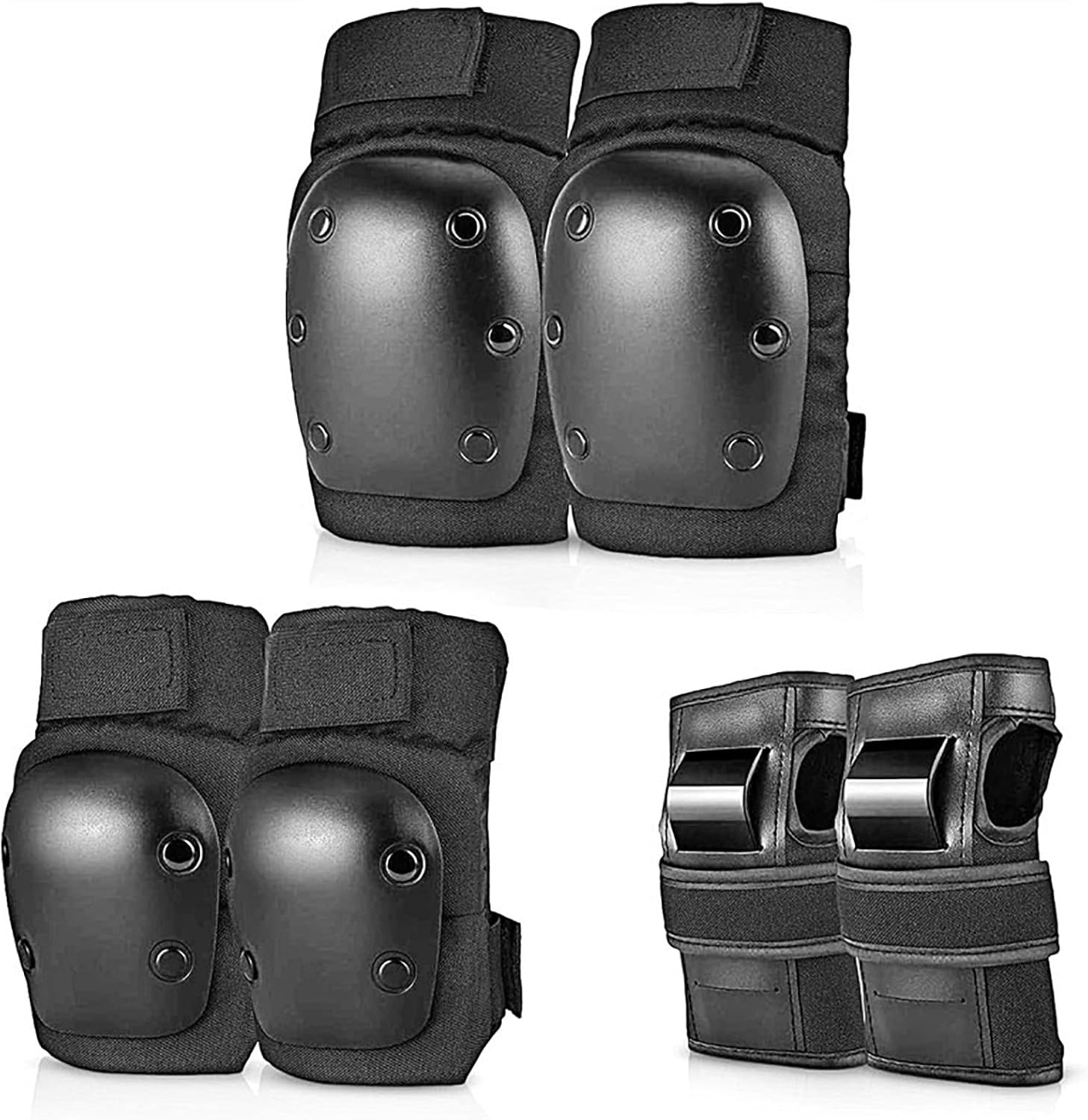 Mountain Biking Knee Pads - 膝パッド、肘パッド、リストガード、大人と若者向けの6 in 1保護ギアセット、スケートボード、サイクリング、ローラースケート、サイクリング用