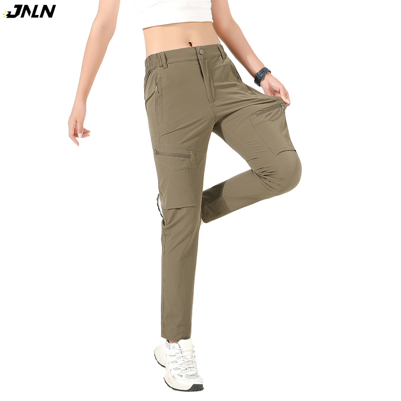 Mountain Biking Pants Women - JNLN ハイキングパンツ レディース 4ウェイストレッチ 防水 サマーカーゴパンツ