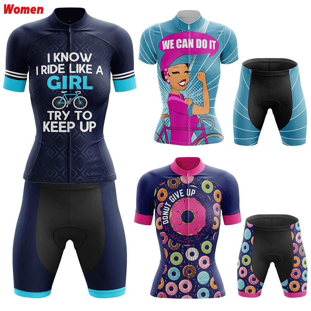 Mountain Biking Outfits Women - 女の子のようなポリエステルサイクリング服ユニフォームジャージ女性のバイクショーツ男性 Mtb パンツ衣装セット自転車マウンテンスポーツ