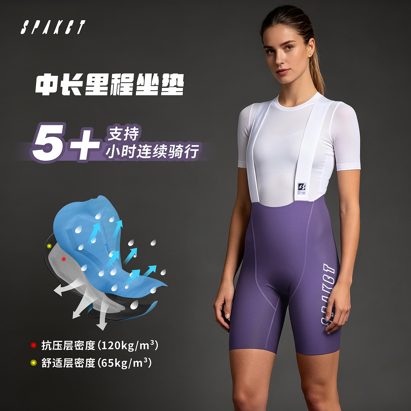 Mountain Biking Pants Women - Spaceteen レディース サイクリング ベルト付きショーツ - 速乾性ミッドレングス