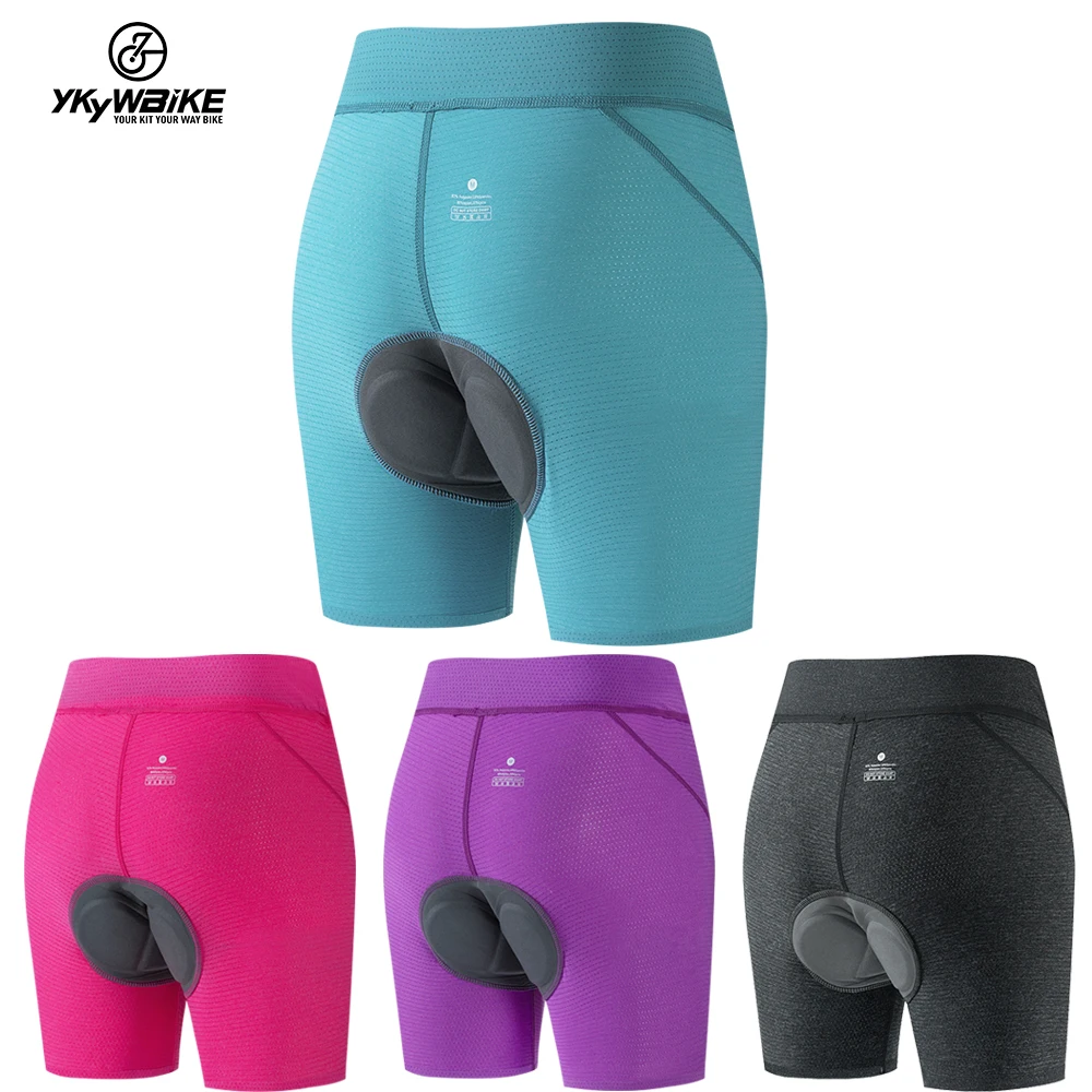 Mountain Biking Pants Women - YKYWBIKE - 女性用サイクリング専用下着、ショートマウンテンバイクライディングパンツ、3Dフリース素材、耐衝撃性、適切な着用感