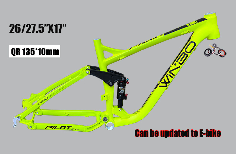 Mountain Biking Track - フルサスペンション自転車フレーム、アルミ合金製、Eバイクソフトトレイル用、4リンク、MTBエンデューロ、AM、DHダウンヒル、135x10mm