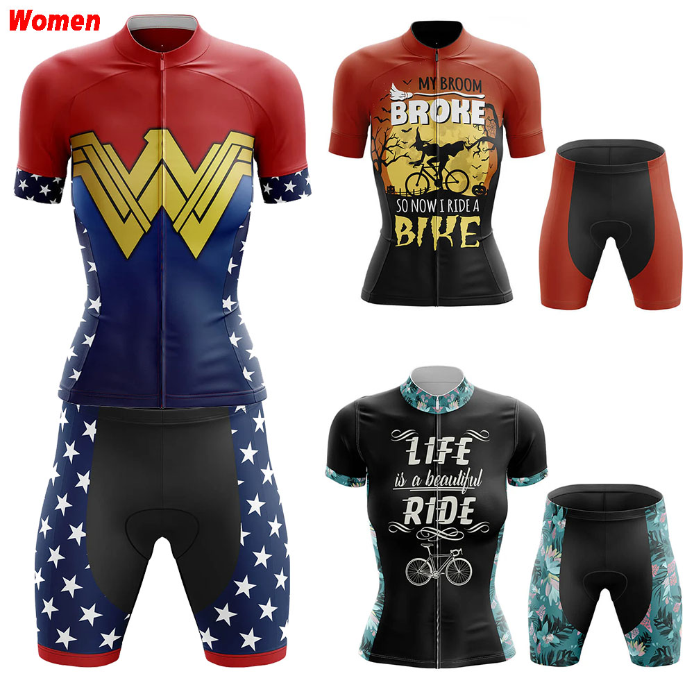 Mountain Biking Outfits Women - 私のほうきが壊れたポリエステルサイクリング服ユニフォームジャージ女性のバイクショーツ男性 Mtb パンツ衣装セット自転車マウンテンスポーツ