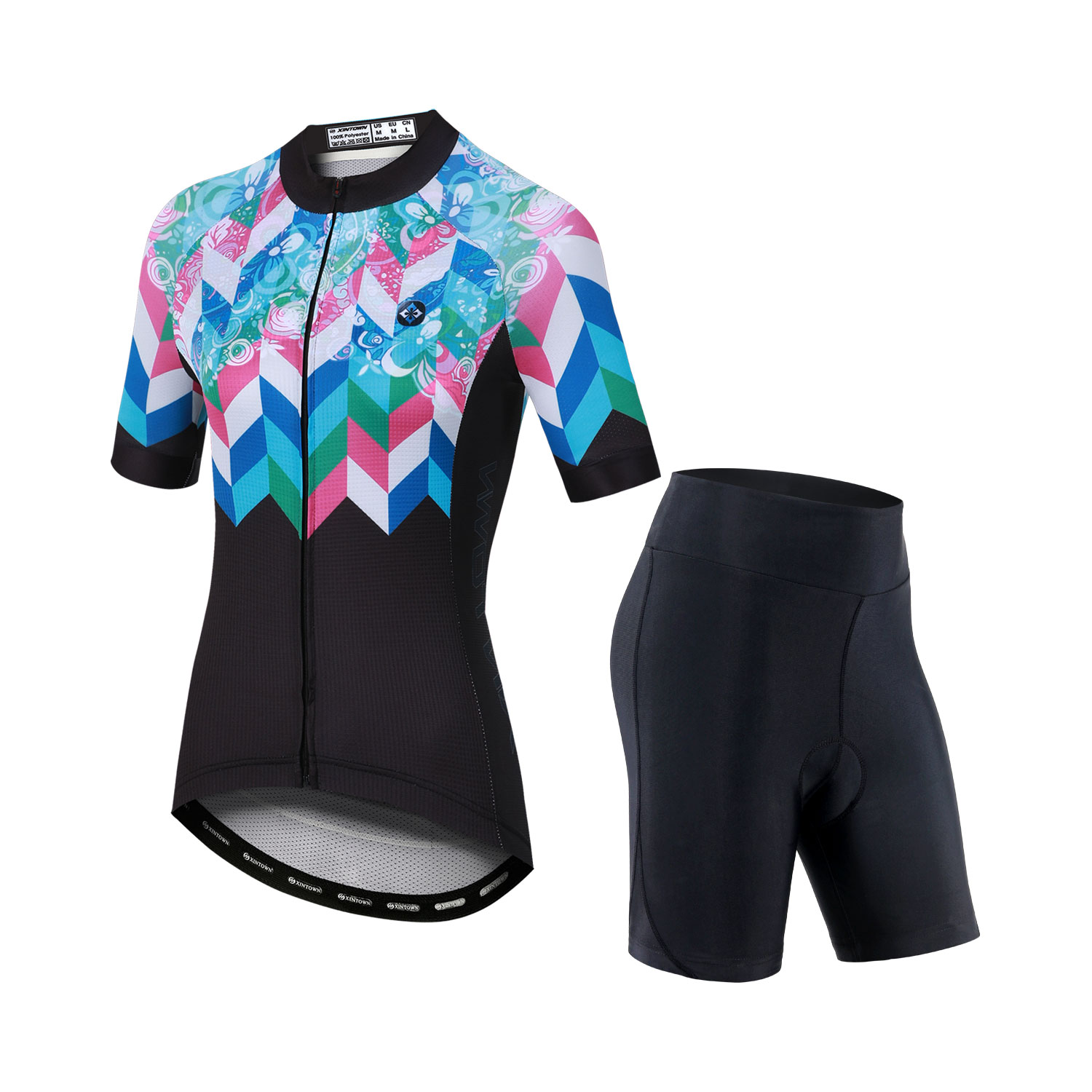 新しいサイクリングジャージセット通気性生地ジャージ衣装女性の - Mountain Biking Outfits Women のレビューと価格