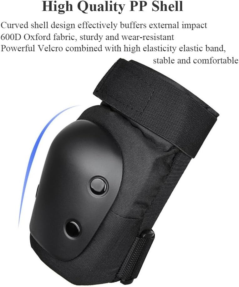 膝パッド、肘パッド、リストガード、大人と若者向けの6 in  - Mountain Biking Knee Pads のレビューと価格