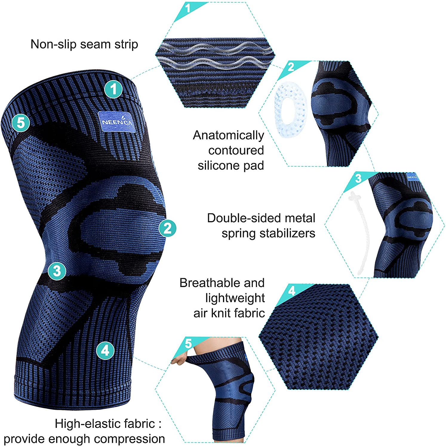 NEENCA 膝ブレースサポート サイドスタビライザー付き  - Mountain Biking Knee Pads のレビューと価格