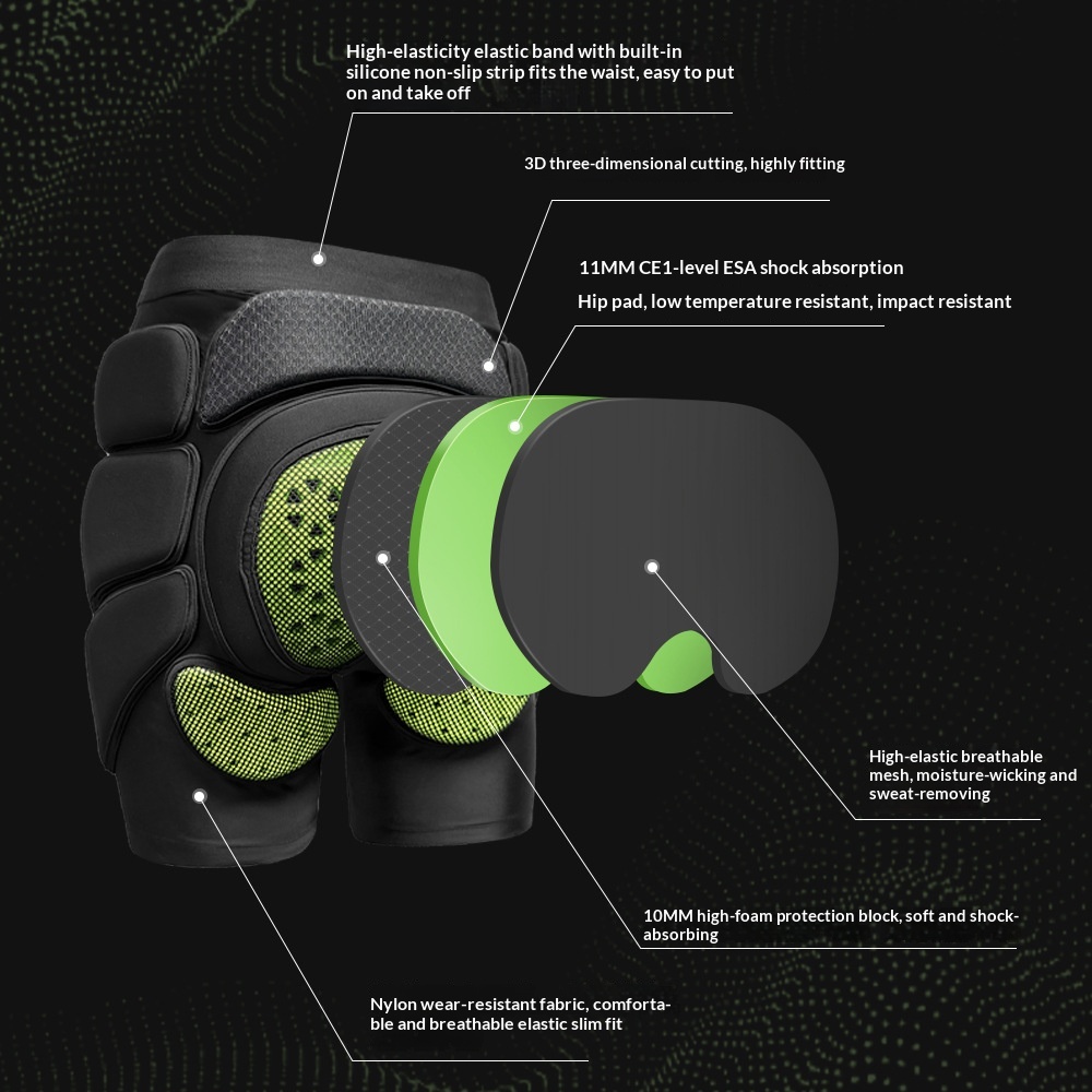 ESA スキーヒッププロテクター 衝撃吸収 耐衝撃性 CEレ - Mountain Biking Knee Pads のレビューと価格