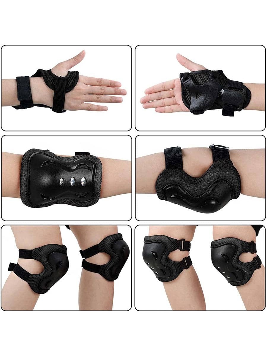 6個入り子供用保護具セット（3～15歳向け）、スケートボード - Mountain Biking Knee Pads のレビューと価格