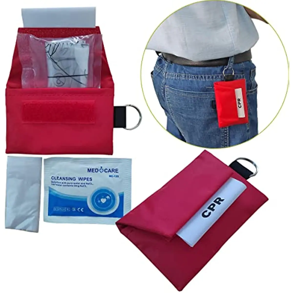 フェイスシールド,キーチェーンキット,3個,一方向バルブ付き - Mountain Biking First Aid Kit のレビューと価格